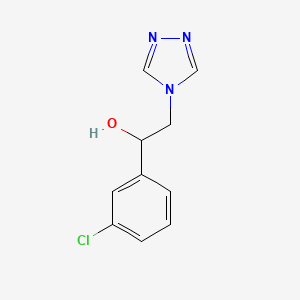 molecular formula C10H10ClN3O B6636781 1-(3-Chlorophenyl)-2-(1,2,4-triazol-4-yl)ethanol 