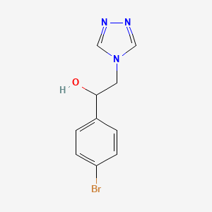 molecular formula C10H10BrN3O B6636800 1-(4-Bromophenyl)-2-(1,2,4-triazol-4-yl)ethanol 