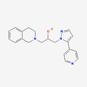 molecular formula C20H22N4O B6636808 1-(3,4-dihydro-1H-isoquinolin-2-yl)-3-(5-pyridin-4-ylpyrazol-1-yl)propan-2-ol 