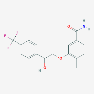 molecular formula C17H16F3NO3 B6636825 3-[2-Hydroxy-2-[4-(trifluoromethyl)phenyl]ethoxy]-4-methylbenzamide 