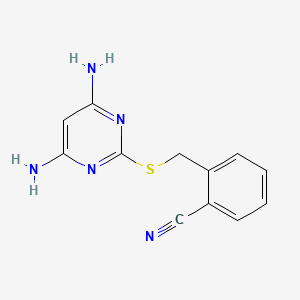 molecular formula C12H11N5S B6636838 2-(4,6-Diamino-pyrimidin-2-ylsulfanylmethyl)-benzonitrile 