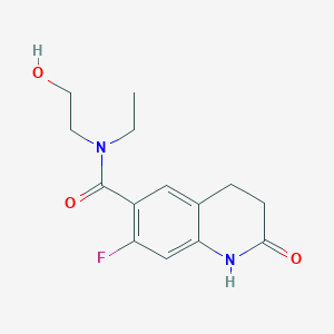 molecular formula C14H17FN2O3 B6636851 N-ethyl-7-fluoro-N-(2-hydroxyethyl)-2-oxo-3,4-dihydro-1H-quinoline-6-carboxamide 