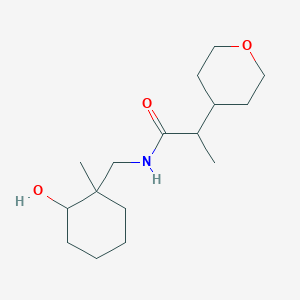 molecular formula C16H29NO3 B6636865 N-[(2-hydroxy-1-methylcyclohexyl)methyl]-2-(oxan-4-yl)propanamide 