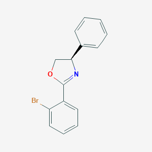 molecular formula C15H12BrNO B066369 (R)-2-(2-溴苯基)-4-苯基-4,5-二氢恶唑 CAS No. 191330-82-2