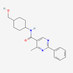 molecular formula C19H23N3O2 B6636909 N-[4-(hydroxymethyl)cyclohexyl]-4-methyl-2-phenylpyrimidine-5-carboxamide 
