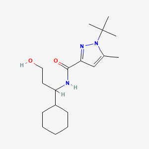 1-tert-butyl-N-(1-cyclohexyl-3-hydroxypropyl)-5-methylpyrazole-3-carboxamide