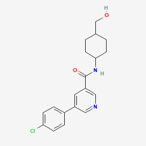 5-(4-chlorophenyl)-N-[4-(hydroxymethyl)cyclohexyl]pyridine-3-carboxamide