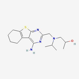 molecular formula C17H26N4OS B6636929 1-[(4-Amino-5,6,7,8-tetrahydro-[1]benzothiolo[2,3-d]pyrimidin-2-yl)methyl-propan-2-ylamino]propan-2-ol 
