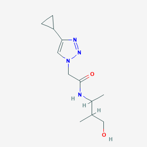 molecular formula C12H20N4O2 B6636934 2-(4-cyclopropyltriazol-1-yl)-N-(4-hydroxy-3-methylbutan-2-yl)acetamide 