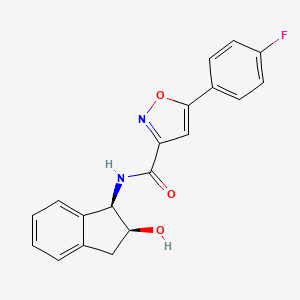 molecular formula C19H15FN2O3 B6636968 5-(4-fluorophenyl)-N-[(1R,2S)-2-hydroxy-2,3-dihydro-1H-inden-1-yl]-1,2-oxazole-3-carboxamide 