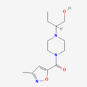 molecular formula C13H21N3O3 B6636983 [4-(1-Hydroxybutan-2-yl)piperazin-1-yl]-(3-methyl-1,2-oxazol-5-yl)methanone 