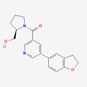 [5-(2,3-dihydro-1-benzofuran-5-yl)pyridin-3-yl]-[(2R)-2-(hydroxymethyl)pyrrolidin-1-yl]methanone