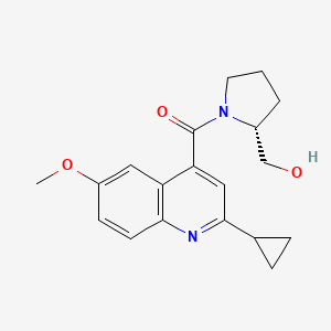 molecular formula C19H22N2O3 B6636994 (2-cyclopropyl-6-methoxyquinolin-4-yl)-[(2R)-2-(hydroxymethyl)pyrrolidin-1-yl]methanone 
