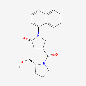 molecular formula C20H22N2O3 B6637003 4-[(2R)-2-(hydroxymethyl)pyrrolidine-1-carbonyl]-1-naphthalen-1-ylpyrrolidin-2-one 