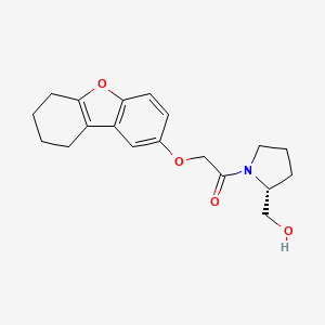 molecular formula C19H23NO4 B6637005 1-[(2R)-2-(hydroxymethyl)pyrrolidin-1-yl]-2-(6,7,8,9-tetrahydrodibenzofuran-2-yloxy)ethanone 