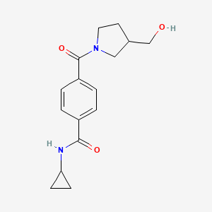 molecular formula C16H20N2O3 B6637009 N-cyclopropyl-4-[3-(hydroxymethyl)pyrrolidine-1-carbonyl]benzamide 