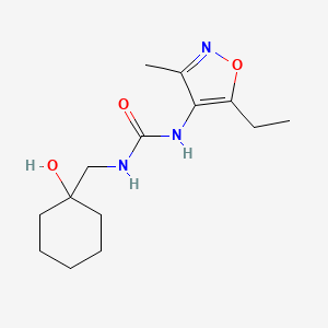 molecular formula C14H23N3O3 B6637041 1-(5-Ethyl-3-methyl-1,2-oxazol-4-yl)-3-[(1-hydroxycyclohexyl)methyl]urea 