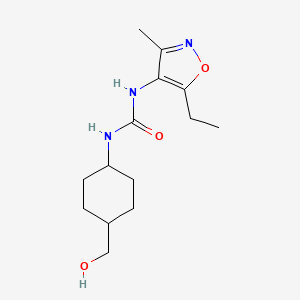 molecular formula C14H23N3O3 B6637045 1-(5-Ethyl-3-methyl-1,2-oxazol-4-yl)-3-[4-(hydroxymethyl)cyclohexyl]urea 