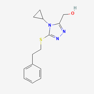 molecular formula C14H17N3OS B6637055 [4-Cyclopropyl-5-(2-phenylethylsulfanyl)-1,2,4-triazol-3-yl]methanol 