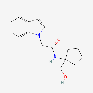 molecular formula C16H20N2O2 B6637072 N-[1-(hydroxymethyl)cyclopentyl]-2-indol-1-ylacetamide 