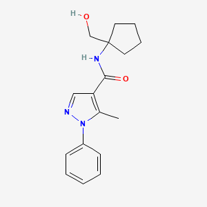 molecular formula C17H21N3O2 B6637075 N-[1-(hydroxymethyl)cyclopentyl]-5-methyl-1-phenylpyrazole-4-carboxamide 