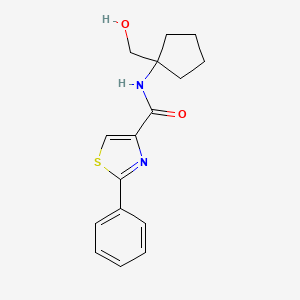 molecular formula C16H18N2O2S B6637079 N-[1-(hydroxymethyl)cyclopentyl]-2-phenyl-1,3-thiazole-4-carboxamide 