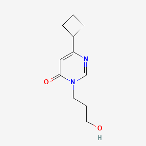 molecular formula C11H16N2O2 B6637088 6-Cyclobutyl-3-(3-hydroxypropyl)pyrimidin-4-one 