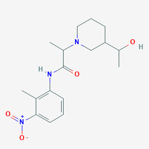 molecular formula C17H25N3O4 B6637093 2-[3-(1-hydroxyethyl)piperidin-1-yl]-N-(2-methyl-3-nitrophenyl)propanamide 
