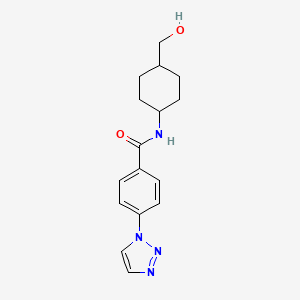 molecular formula C16H20N4O2 B6637100 N-[4-(hydroxymethyl)cyclohexyl]-4-(triazol-1-yl)benzamide 