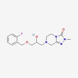 molecular formula C16H21FN4O3 B6637116 7-[3-[(2-fluorophenyl)methoxy]-2-hydroxypropyl]-2-methyl-6,8-dihydro-5H-[1,2,4]triazolo[4,3-a]pyrazin-3-one 