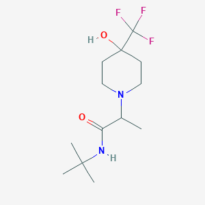 molecular formula C13H23F3N2O2 B6637122 N-tert-butyl-2-[4-hydroxy-4-(trifluoromethyl)piperidin-1-yl]propanamide 