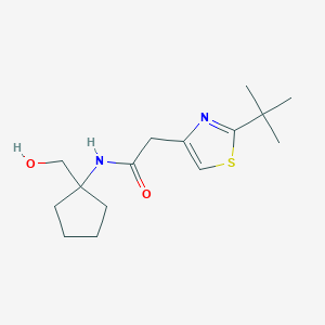 molecular formula C15H24N2O2S B6637129 2-(2-tert-butyl-1,3-thiazol-4-yl)-N-[1-(hydroxymethyl)cyclopentyl]acetamide 