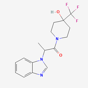 molecular formula C16H18F3N3O2 B6637137 2-(Benzimidazol-1-yl)-1-[4-hydroxy-4-(trifluoromethyl)piperidin-1-yl]propan-1-one 