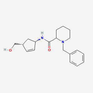 1-benzyl-N-[(1S,4R)-4-(hydroxymethyl)cyclopent-2-en-1-yl]piperidine-2-carboxamide