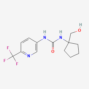 molecular formula C13H16F3N3O2 B6637157 1-[1-(Hydroxymethyl)cyclopentyl]-3-[6-(trifluoromethyl)pyridin-3-yl]urea 
