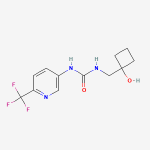 molecular formula C12H14F3N3O2 B6637159 1-[(1-Hydroxycyclobutyl)methyl]-3-[6-(trifluoromethyl)pyridin-3-yl]urea 