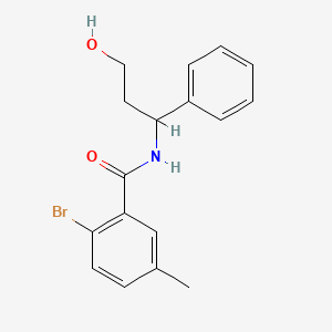 molecular formula C17H18BrNO2 B6637172 2-bromo-N-(3-hydroxy-1-phenylpropyl)-5-methylbenzamide 