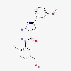 N-[5-(hydroxymethyl)-2-methylphenyl]-3-(3-methoxyphenyl)-1H-pyrazole-5-carboxamide