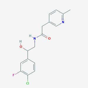 molecular formula C16H16ClFN2O2 B6637213 N-[2-(4-chloro-3-fluorophenyl)-2-hydroxyethyl]-2-(6-methylpyridin-3-yl)acetamide 