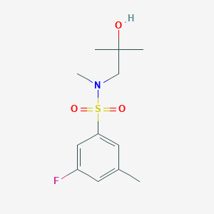 molecular formula C12H18FNO3S B6637222 3-fluoro-N-(2-hydroxy-2-methylpropyl)-N,5-dimethylbenzenesulfonamide 