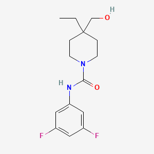 molecular formula C15H20F2N2O2 B6637228 N-(3,5-difluorophenyl)-4-ethyl-4-(hydroxymethyl)piperidine-1-carboxamide 