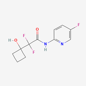 molecular formula C11H11F3N2O2 B6637231 2,2-difluoro-N-(5-fluoropyridin-2-yl)-2-(1-hydroxycyclobutyl)acetamide 