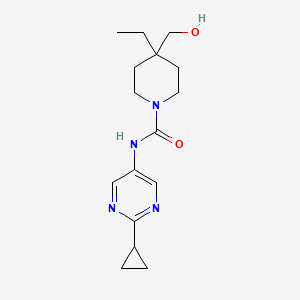molecular formula C16H24N4O2 B6637235 N-(2-cyclopropylpyrimidin-5-yl)-4-ethyl-4-(hydroxymethyl)piperidine-1-carboxamide 