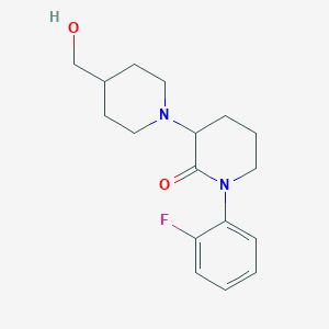 molecular formula C17H23FN2O2 B6637237 1-(2-Fluorophenyl)-3-[4-(hydroxymethyl)piperidin-1-yl]piperidin-2-one 