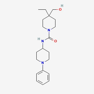 molecular formula C20H31N3O2 B6637245 4-ethyl-4-(hydroxymethyl)-N-(1-phenylpiperidin-4-yl)piperidine-1-carboxamide 