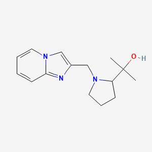 molecular formula C15H21N3O B6637247 2-[1-(Imidazo[1,2-a]pyridin-2-ylmethyl)pyrrolidin-2-yl]propan-2-ol 