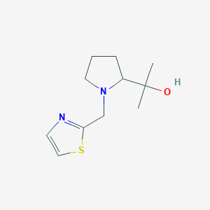 molecular formula C11H18N2OS B6637250 2-[1-(1,3-Thiazol-2-ylmethyl)pyrrolidin-2-yl]propan-2-ol 