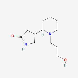 molecular formula C12H22N2O2 B6637253 4-[1-(3-Hydroxypropyl)piperidin-2-yl]pyrrolidin-2-one 