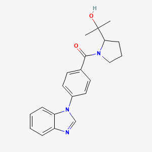 molecular formula C21H23N3O2 B6637273 [4-(Benzimidazol-1-yl)phenyl]-[2-(2-hydroxypropan-2-yl)pyrrolidin-1-yl]methanone 