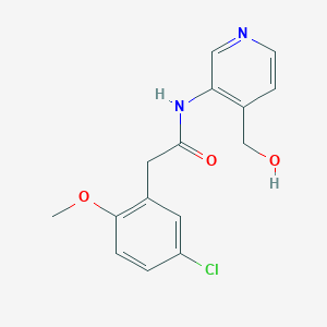 molecular formula C15H15ClN2O3 B6637346 2-(5-chloro-2-methoxyphenyl)-N-[4-(hydroxymethyl)pyridin-3-yl]acetamide 